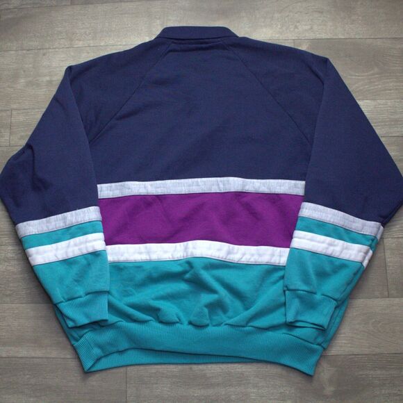 Vintage Claybrooke Sport Collard Banded Sweatshirt Sweater Pockets 80s 90s XL - Picture 3 of 3